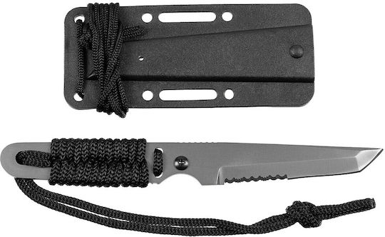 MFH Action I Tanto Blade / Wrap Handle Knife Survival Black in Sheath