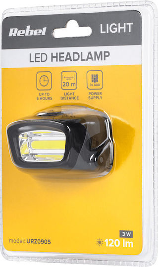 Vipow Lanternă Frontală LED cu Luminozitate Maximă 120lm Negru