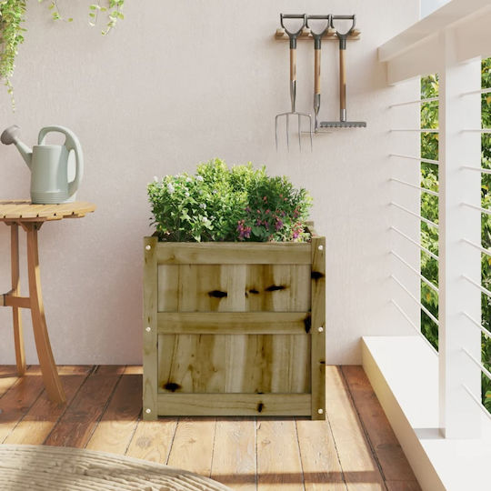 vidaXL Planter Box Wooden Impregnator. Pine wood 50x50x50cm.