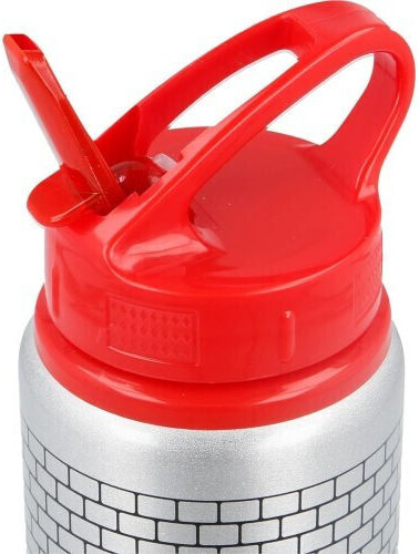 Enarxis Kids Aluminium Water Bottle Set Super Mario Silver 710ml