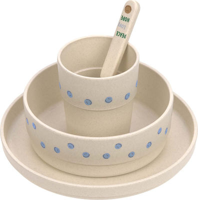 Laessig Feeding Set made of Plastic Blue 4pcs