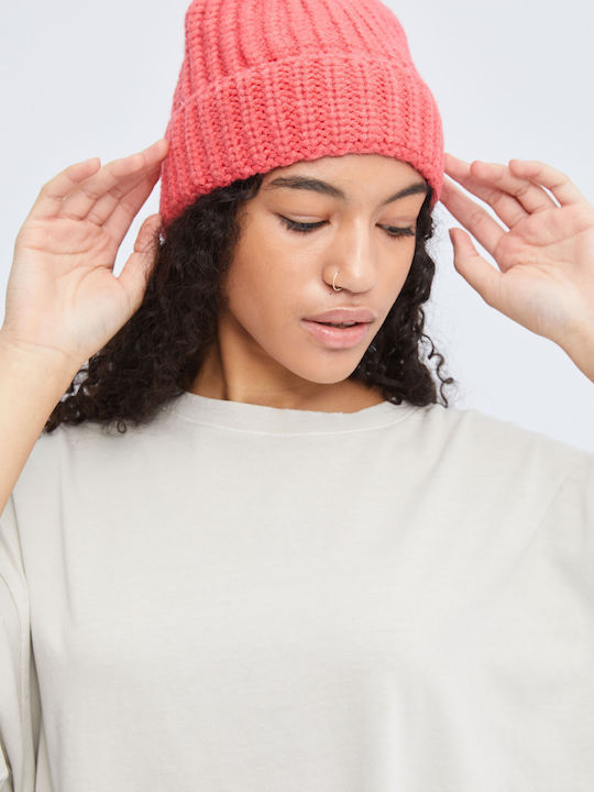 Beanie Unisex Σκούφος Πλεκτός σε Πορτοκαλί χρώμα