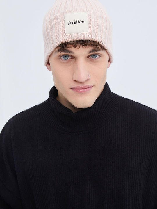 Beanie Unisex Σκούφος Πλεκτός σε Ροζ χρώμα