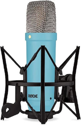 Rode Condenser XLR Microphone NT-1 Signature Series Shock Mounted/Clip On for Studio In Blue Colour