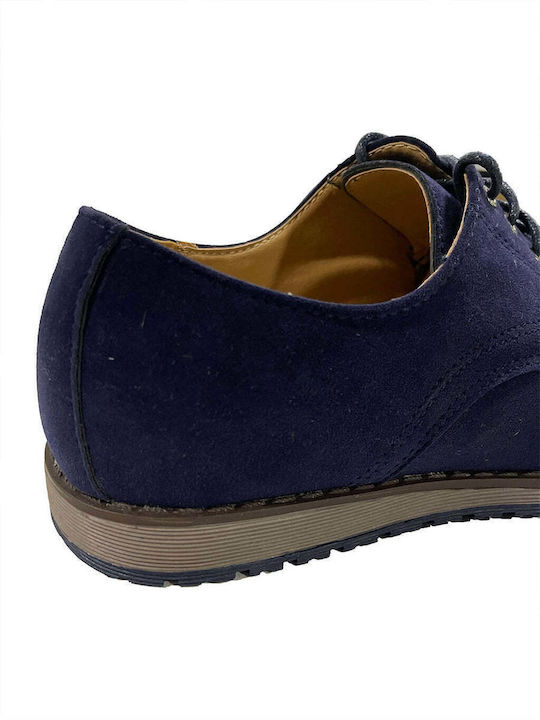 Ustyle Men's Suede Casual Shoes Blue