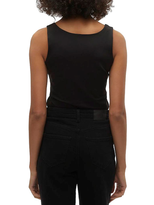 Vero Moda Damen Bluse Ärmellos Schwarz