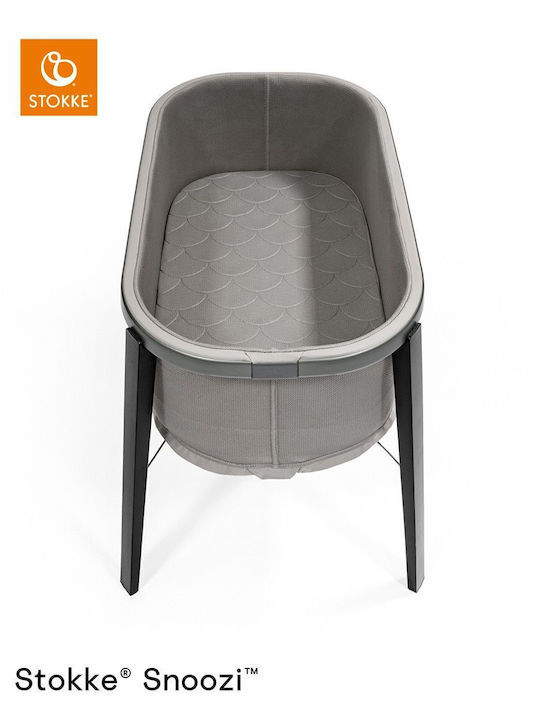 Stokke Leagăn Snoozi cu Saltea și Roți Gri grafit