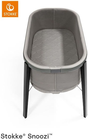 Stokke Λίκνο Snoozi με Στρώμα και Ρόδες Graphite Grey