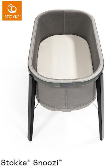 Stokke Λίκνο Snoozi με Στρώμα και Ρόδες Graphite Grey