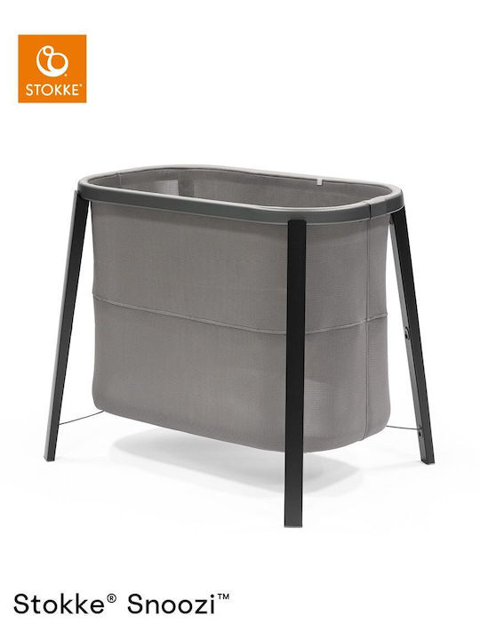 Stokke Leagăn Snoozi cu Saltea și Roți Gri grafit