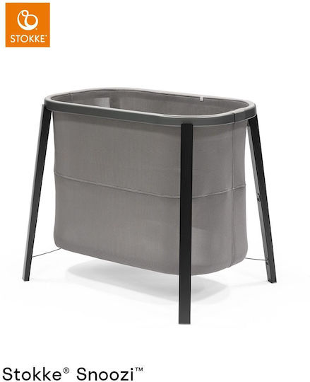 Stokke Λίκνο Snoozi με Στρώμα και Ρόδες Graphite Grey