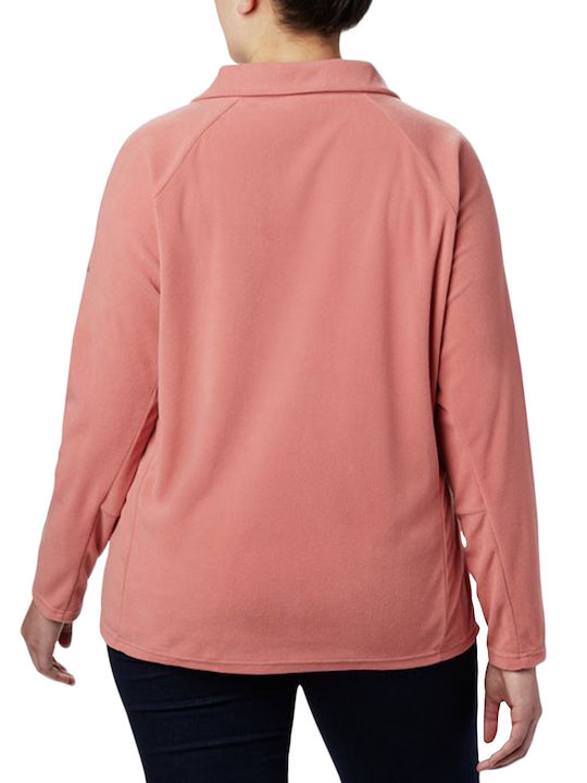Columbia Γυναικεία Αθλητική Fleece Μπλούζα Μακρυμάνικη με Φερμουάρ Ροζ