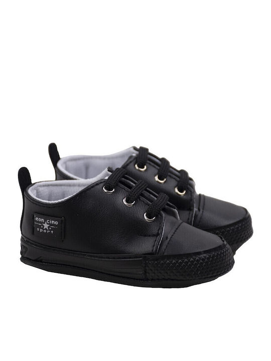 Leonchino Βρεφικά Sneakers Αγκαλιάς Μαύρα Leonchino Βρεφικά Sneakers Αγκαλιάς Μαύρα