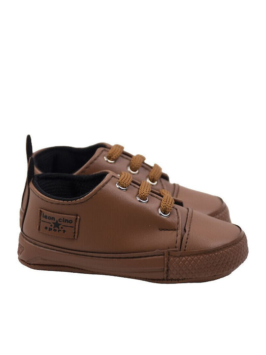 Leonchino Βρεφικά Sneakers Αγκαλιάς Καφέ