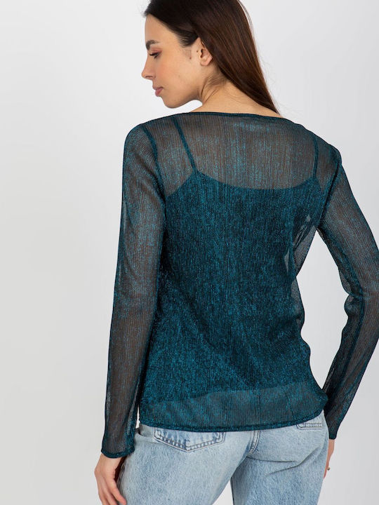 Lakerta Damen Bluse Langärmelig Blau