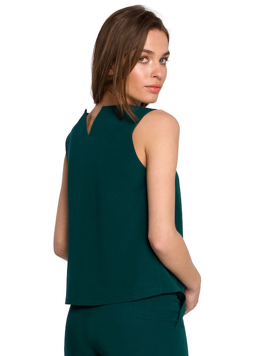 Stylove Sleeveless Women's Blouse Green