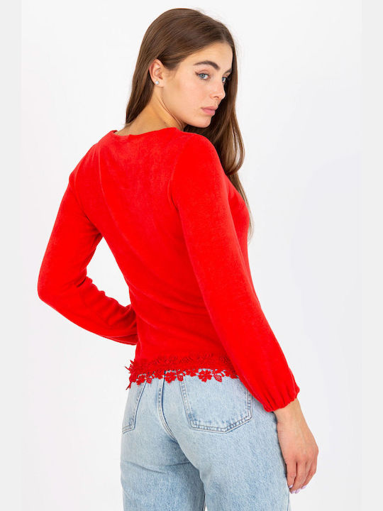 Lakerta Women's Blouse Long Sleeve Red