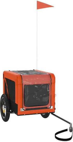 vidaXL Fahrradanhänger für Hunde bis 30kg Orange L120xB54.5xH53cm.