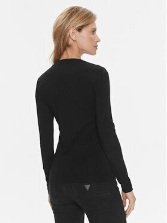 Guess J1314 Women's Blouse Cotton Long Sleeve Black