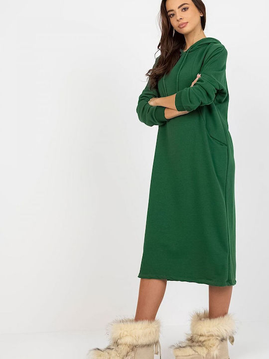 Relevance Maxi Dress with Hood Dark Green