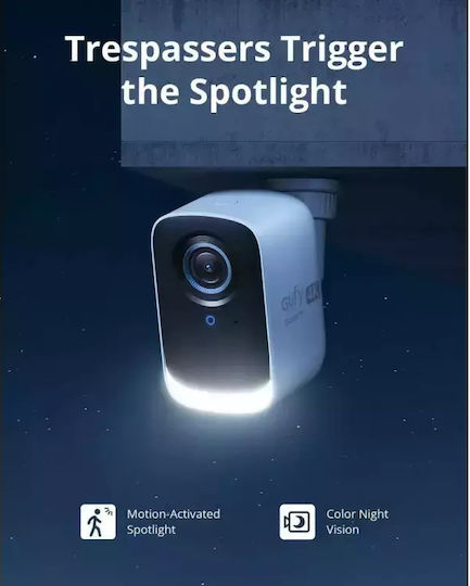 Eufy S300 IP Κάμερα Παρακολούθησης 4K Αδιάβροχη Μπαταρίας με Φακό 2.4mm
