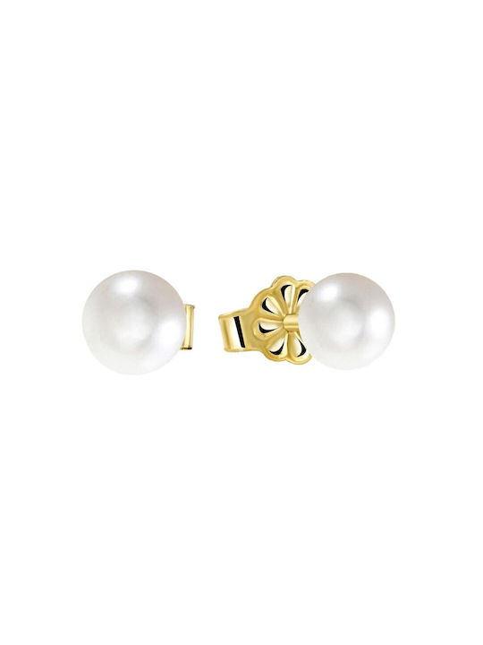 Papadopoulos Gold Earrings made of Gold 14K with Pearls