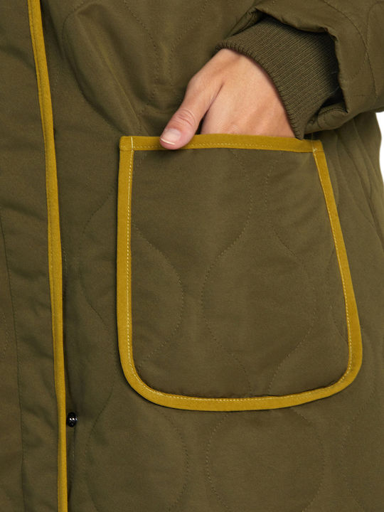 Lungă Jachetă de femei tip parka Dark olive oil