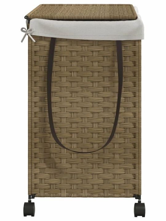vidaXL Fabric Collapsible Laundry Basket with Lid 60x35x60.5cm Brown