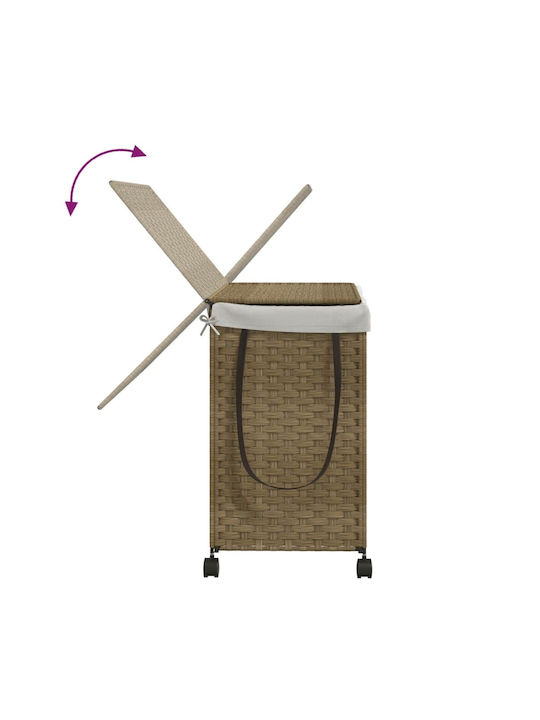 vidaXL Fabric Collapsible Laundry Basket with Lid 60x35x60.5cm Brown
