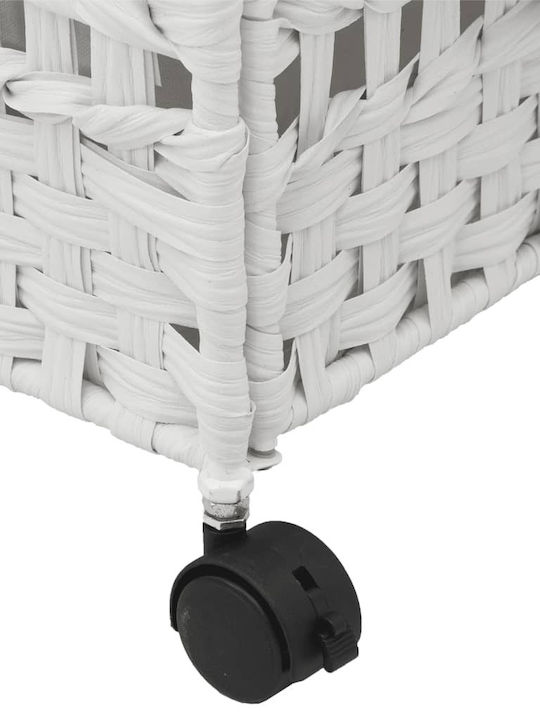 vidaXL Coș De Rufe Din Țesătură Pliabil Cu Capac 66x35x60cm Alb