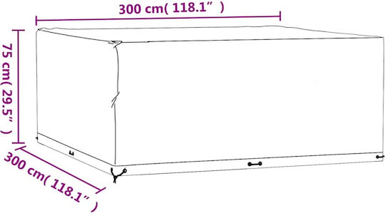 vidaXL Προστατευτικό Κάλυμμα Σαλονιού 300x300x75εκ. σε Μαύρο Χρώμα 2τμχ