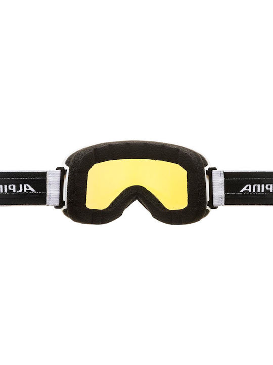 Alpina Μάσκα Σκι & Snowboard Ενηλίκων Λευκή με Φακό Καθρέπτη σε Ροζ Χρώμα