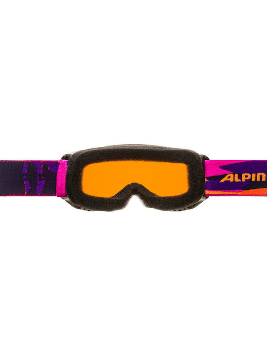 Alpina Μάσκα Σκι & Snowboard Ενηλίκων Μαύρη με Φακό Polarized σε Μαύρο Χρώμα