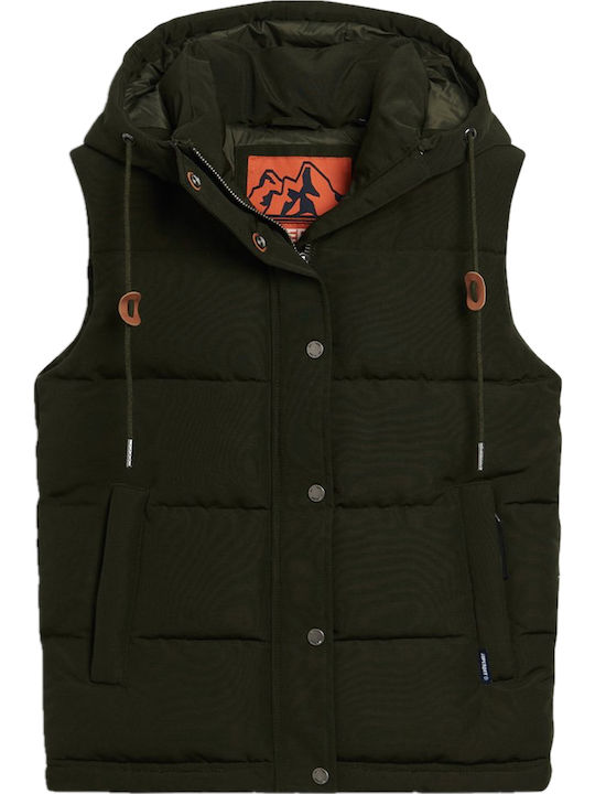Everest Women's Short Puffer Jacket for Winter with Hood Khaki