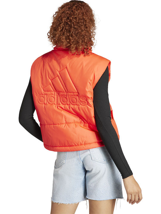 Insulated Women's Short Sports Jacket for Winter Red