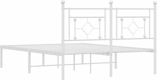 Doppelbett Metall Weiß mit Lattenrost für Matratze 135x190cm