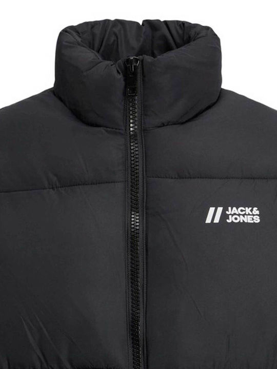 Jack & Jones Men's Winter Puffer Jacket ΜΑΥΡΟ