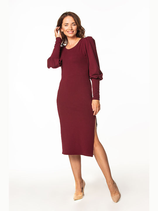 Tessita Midi Kleid Burgundisch