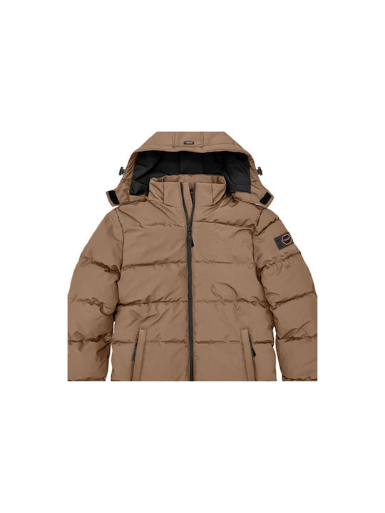 Double Men's Winter Puffer Jacket Camel