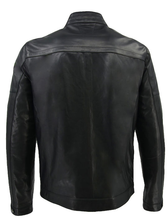 Δερμάτινα 100 Men's Winter Leather Jacket Black (Black)