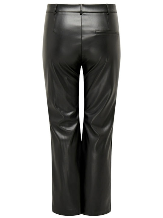 Only Women's Leather Trousers Flare Black