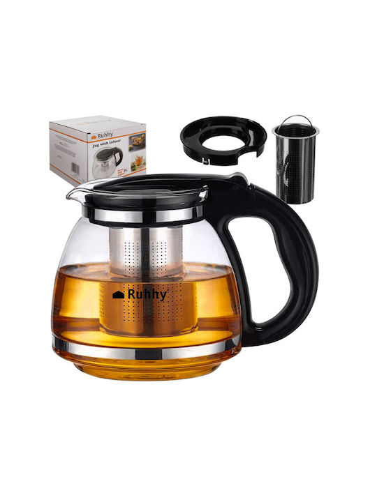 Ruhhy Teapot with Filter Glass Transparent 2000ml