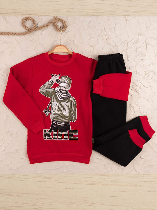 Moyes Kids Sweatpants Set Red 2pcs