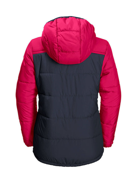 Waterproof Kids' Casual Jacket Long with Hood Pink Dahlia