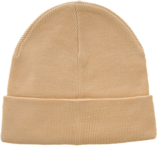 Monochrome Beanie Unisex Σκούφος Πλεκτός σε Καφέ χρώμα