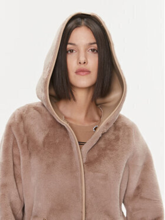 Women's Short Fur Beige. MF3069