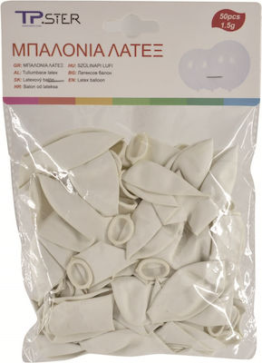 Set of 50 Balloons Latex White