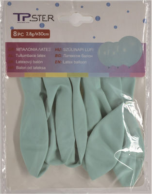 Set of 8 Balloons Latex Blue