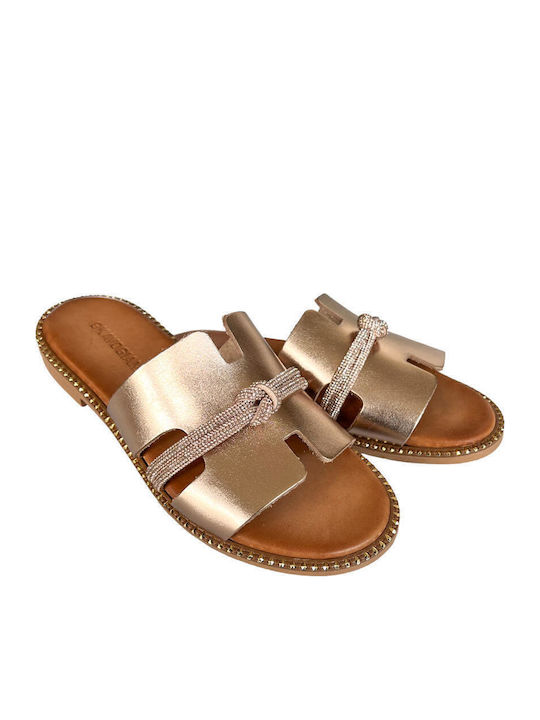 Sandale Casual Damă Din Piele Aurii