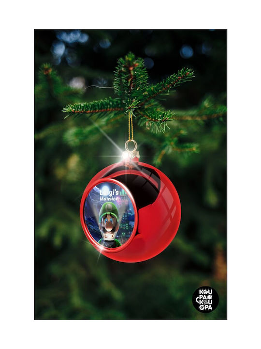 Luigi's Mansion Weihnachtshänger Kugel Ornament Plastik Rot 8cm